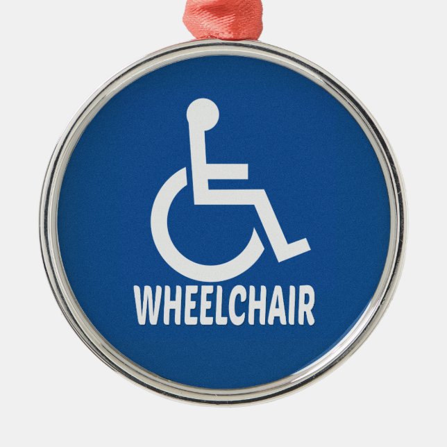 Handicapped Wheelchair Metal Ornament (Front)