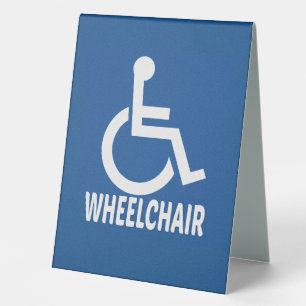 Handicapped Wheelchair Table Tent