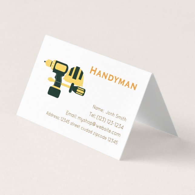 handiman services editable   business card (Front)