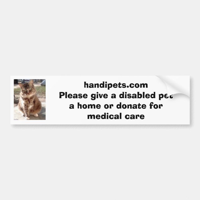 Handipets website bumper sticker (Front)
