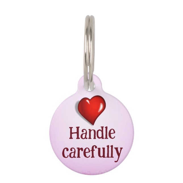 Handle carefully pet ID tag (Front)