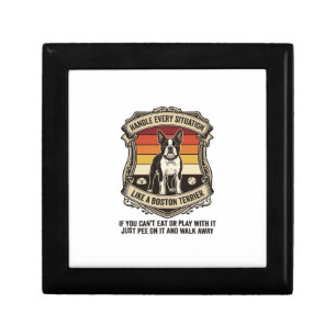 Handle Every Situation Boston Terrier Dog Sunset S Gift Box