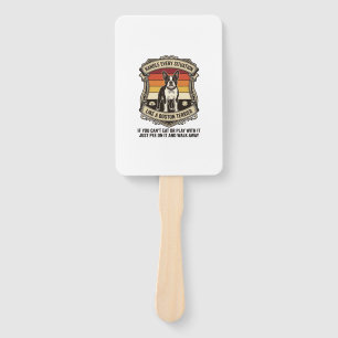 Handle Every Situation Boston Terrier Dog Sunset S Hand Fan