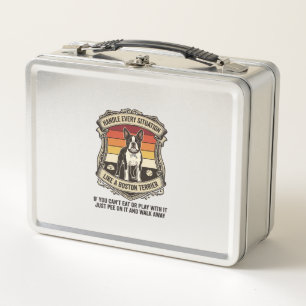 Handle Every Situation Boston Terrier Dog Sunset S Metal Lunch Box