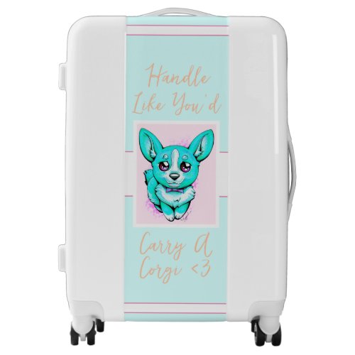 Handle Like Youd Carry a Corgi Monogrammed Dog Luggage