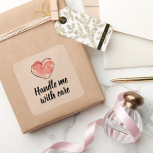 Handle Me With Care - Heart Shipping Sticker