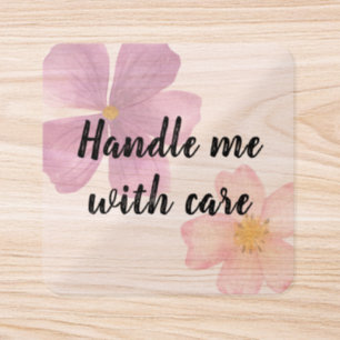 Handle me with care stickers - Watercolor Flower