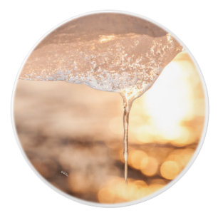 handle of door, sun through the ice ceramic knob