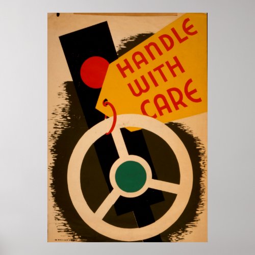 Handle With Care 1943 WPA Vintage Poster