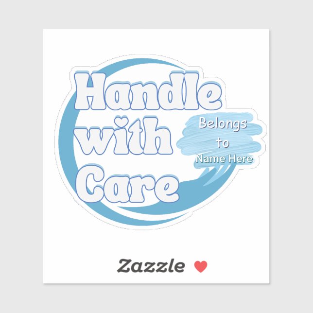 Handle With Care – Belongs to 'Name' Personalized Sticker (Sheet)