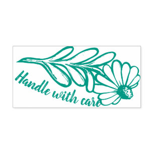 Handle with Care black eyed Susan flower daisy art Self-inking Stamp