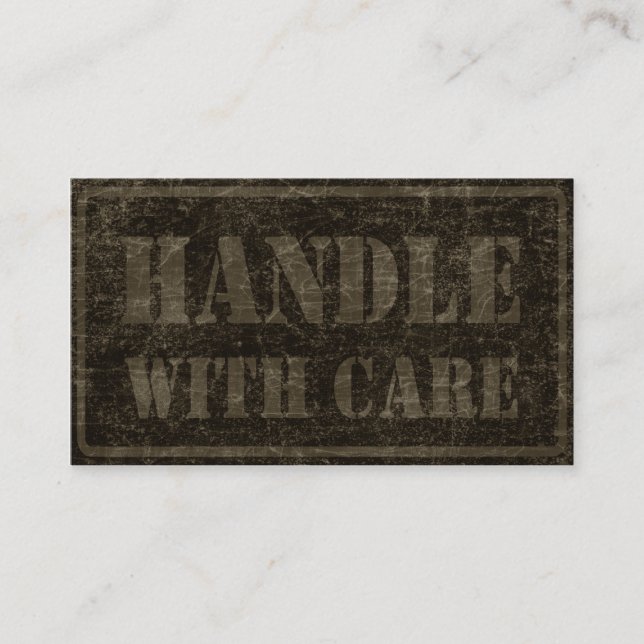 handle with care business card (Front)
