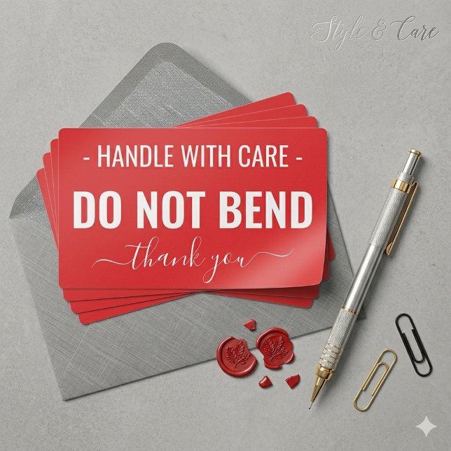 Handle with Care - Do Not Bend Rectangular Sticker (Handle with Care - Do Not Bend Rectangular Sticker)