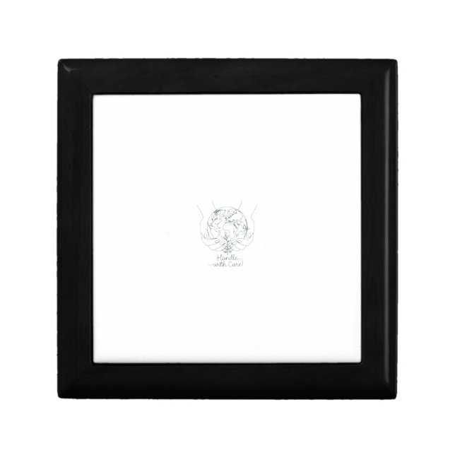 "Handle With Care" Earth Minimalist Jewelry Gift  Box (Front)