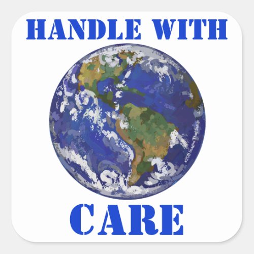 Handle With Care Earth Stickers