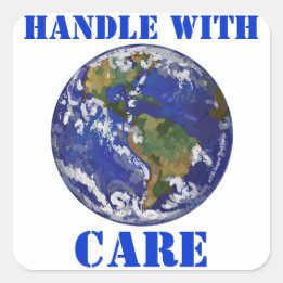 Handle With Care Earth Stickers