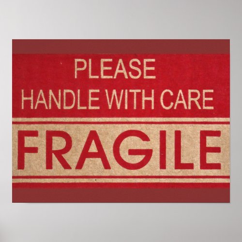 Handle with care fragile sign