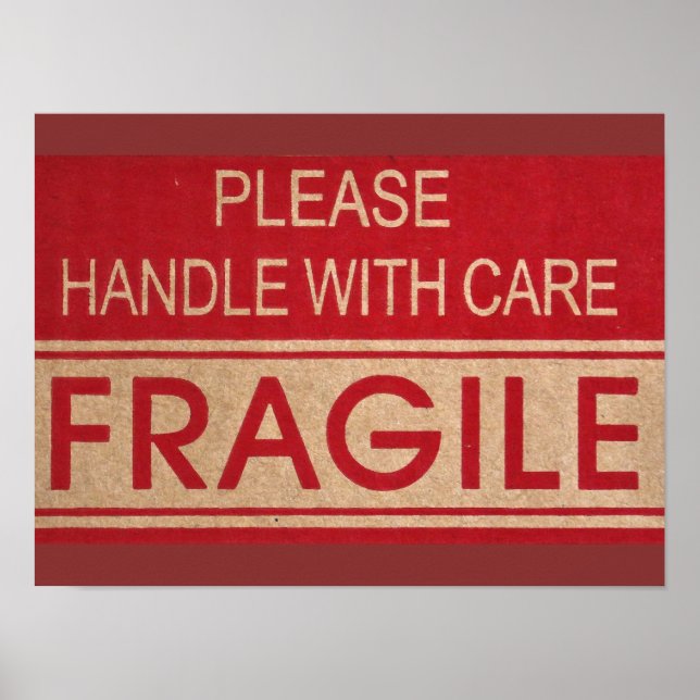 Handle with care, fragile sign (Front)