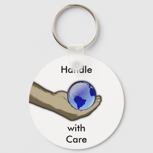 Handle with care keychain