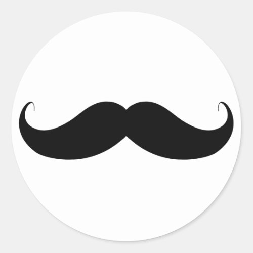 Handlebar Moustache  Mustache Classic Round Sticker