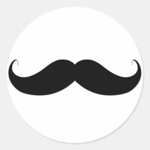Handlebar Moustache / Mustache Classic Round Sticker