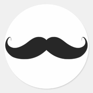 Handlebar Moustache / Mustache Classic Round Sticker