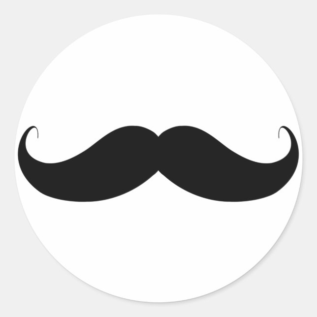 Handlebar Moustache / Mustache Classic Round Sticker (Front)