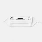 Handlebar Mustache Black Adult Cloth Face Mask (Front, Folded)