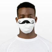 Handlebar Mustache Black Adult Cloth Face Mask (Worn)