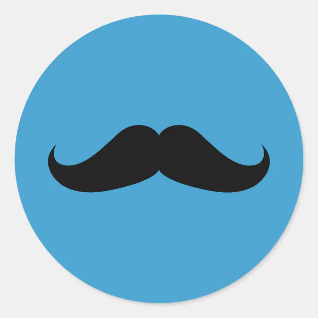 Handlebar Mustache Classic Round Sticker Zazzle