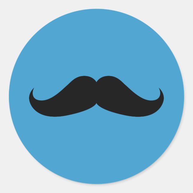Handlebar Mustache Classic Round Sticker (Front)