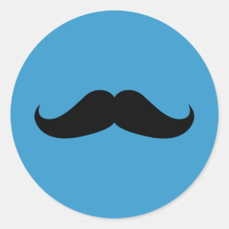Handlebar Mustache Classic Round Sticker