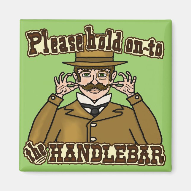 Handlebar Mustache Gentleman Magnet (Front)