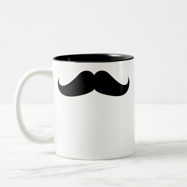 Handlebar Mustache Two-Tone Coffee Mug (Left)