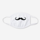 Handlebar Mustache White Cotton Face Mask (Front)
