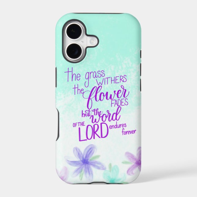 Handlettered Bible Verse iPhone Case, Scripture Case (Back)