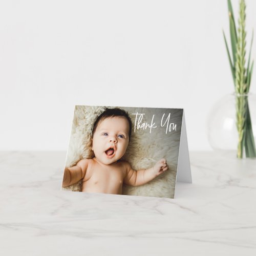 Handlettering Custom Baby Shower 1 Photo Thank You Card