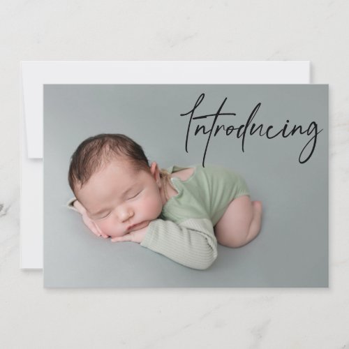 Handlettering Introducing Custom Baby Photo  Announcement