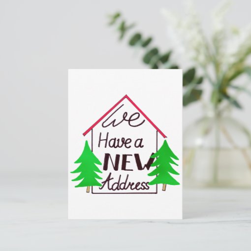Handlettering New address christmas card Zazzle