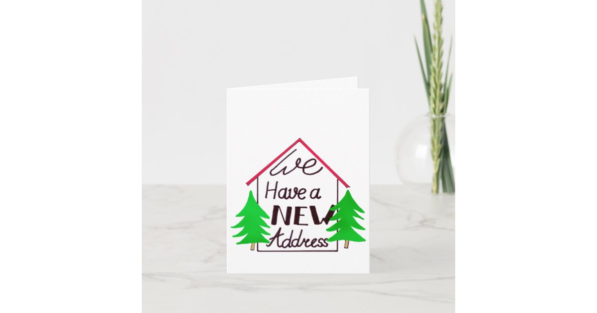 Handlettering New address christmas card Zazzle