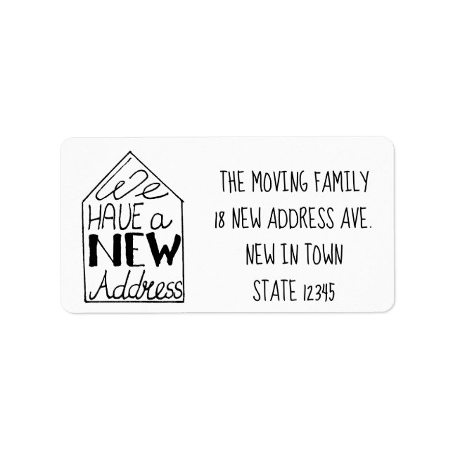 Handlettering New address label (Front)