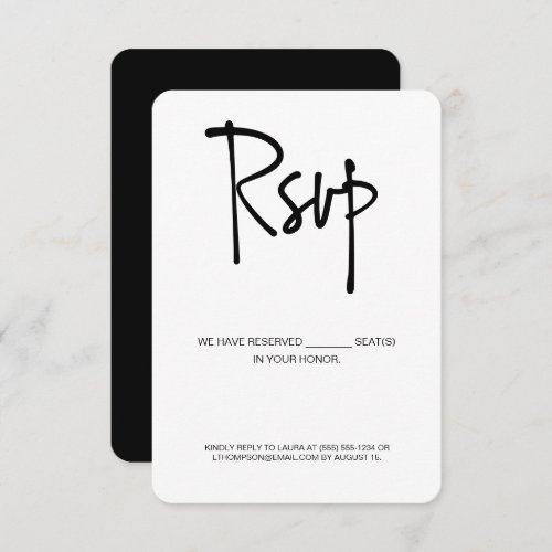 Handlettering RSVP Reserved Seat electronic reply