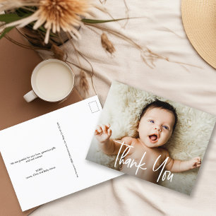 Handlettering Script Horizontal Photo Baby Shower Postcard