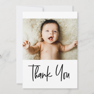 Handlettering Thank you Custom Baby Shower Photo Card
