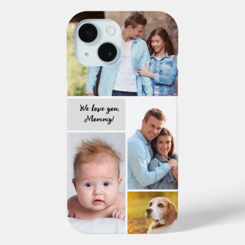Handlettering We love you Mommy Photo collage  iPhone 15 Case
