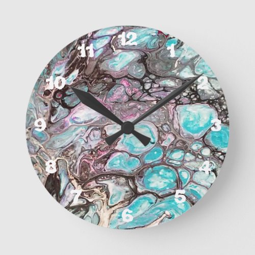 Handmade abstract painting _ Kook Art _ Wall Clock
