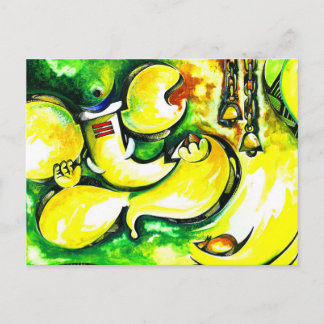 Handmade Abstract Painting of Lord Ganesha Postcard