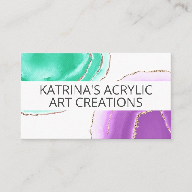 Handmade Acrylic Resin Art Decor Business Card (Front)
