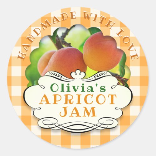Handmade Apricot Jam Classic Round Sticker