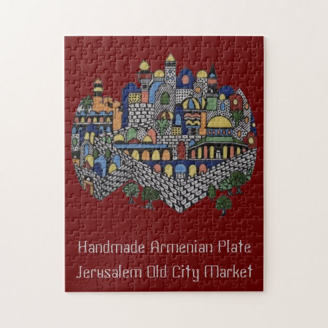 Handmade Armenian Ceramic Plate Jigsaw Puzzle (Vertical)